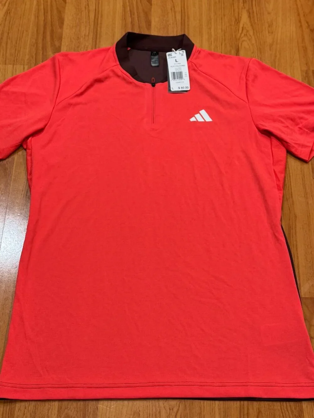 Adidas Freelift Pro Tennis Polo Climalite Technology Semi Lucid Red Men's SZ L